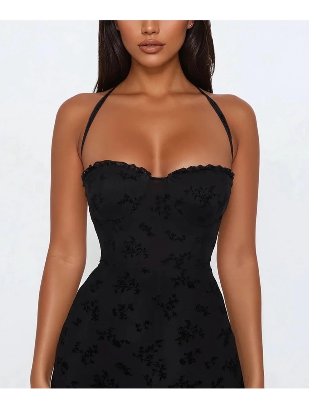 Fashion Nova Black Halter Tie-Back Bustier Jumpsuit - Picture 3 of 3